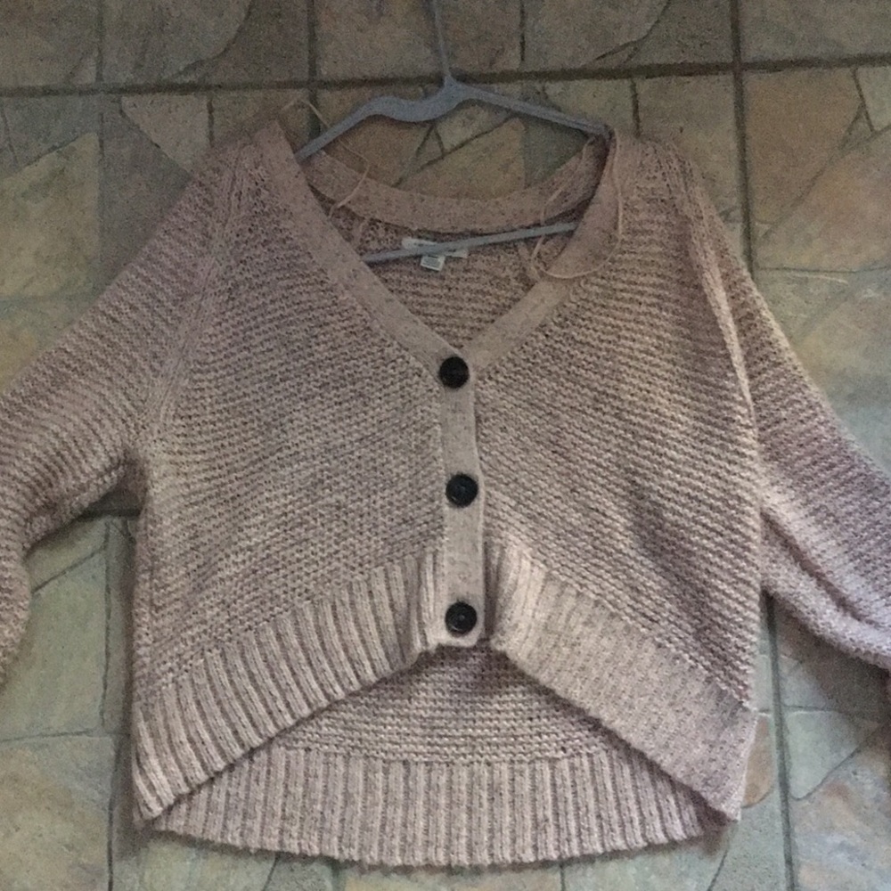 Pink ae button up cardigan
